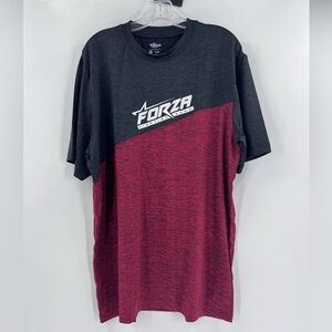 Forza Sports "Crossroads" MMA T-Shirt black and red color-blocked size 2X NWOT